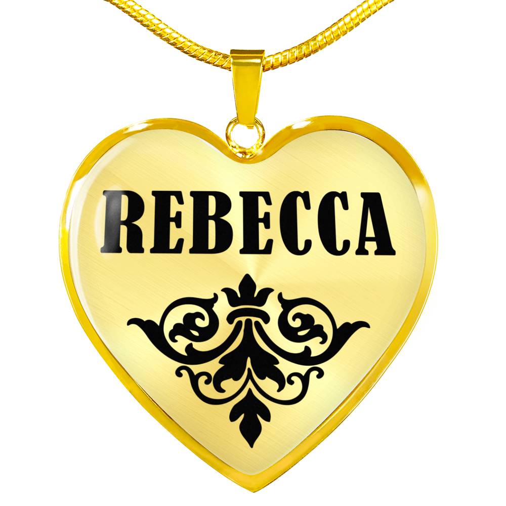 Rebecca v01 - 18k Gold Finished Heart Pendant Luxury Necklace
