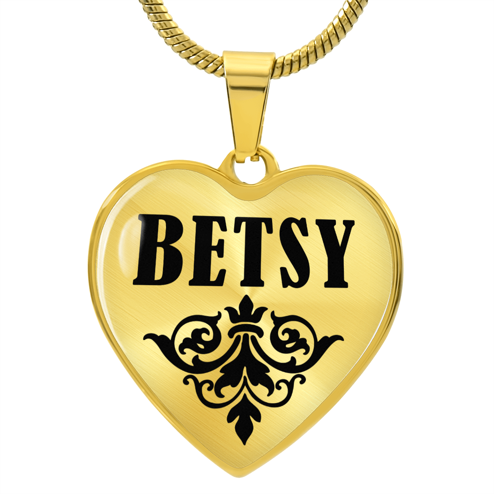 Betsy  v01 - 18k Gold Finished Heart Pendant Luxury Necklace