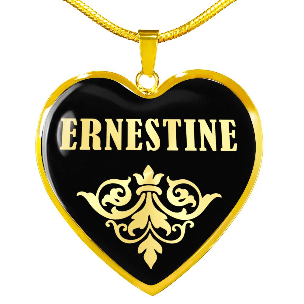Ernestine v02 - 18k Gold Finished Heart Pendant Luxury Necklace