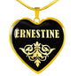 Ernestine v02 - 18k Gold Finished Heart Pendant Luxury Necklace