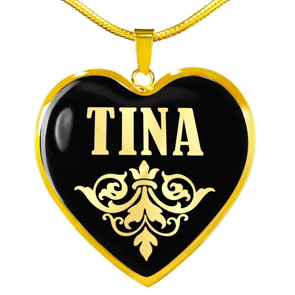 Tina v02 - 18k Gold Finished Heart Pendant Luxury Necklace