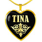 Tina v02 - 18k Gold Finished Heart Pendant Luxury Necklace
