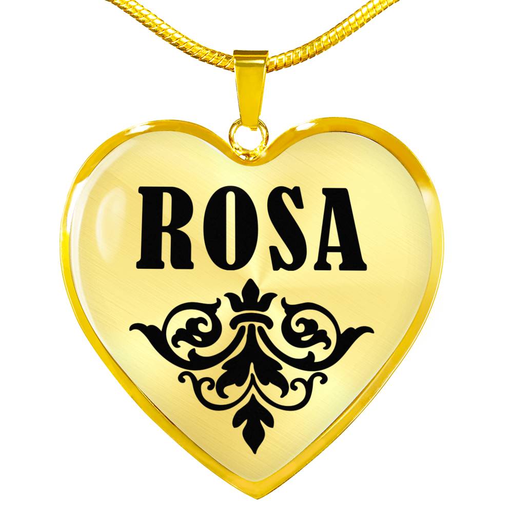 Rosa v01 - 18k Gold Finished Heart Pendant Luxury Necklace