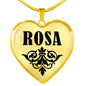 Rosa v01 - 18k Gold Finished Heart Pendant Luxury Necklace