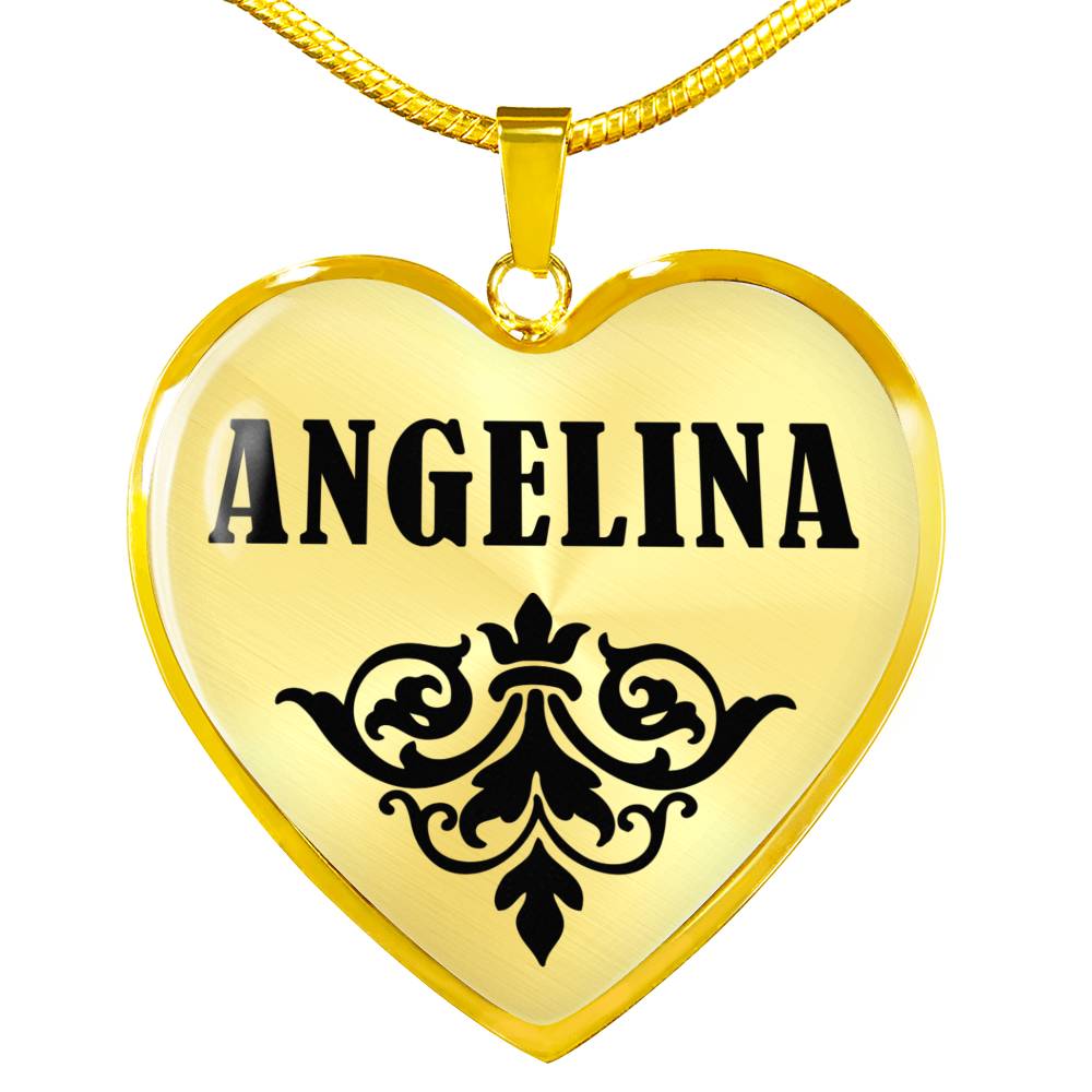 Angelina v01 - 18k Gold Finished Heart Pendant Luxury Necklace
