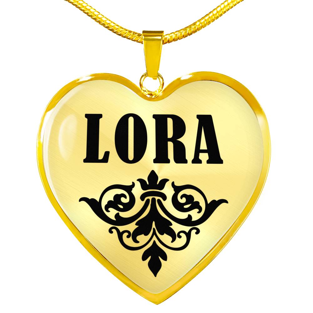Lora v01 - 18k Gold Finished Heart Pendant Luxury Necklace