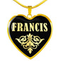 Francis v02 - 18k Gold Finished Heart Pendant Luxury Necklace