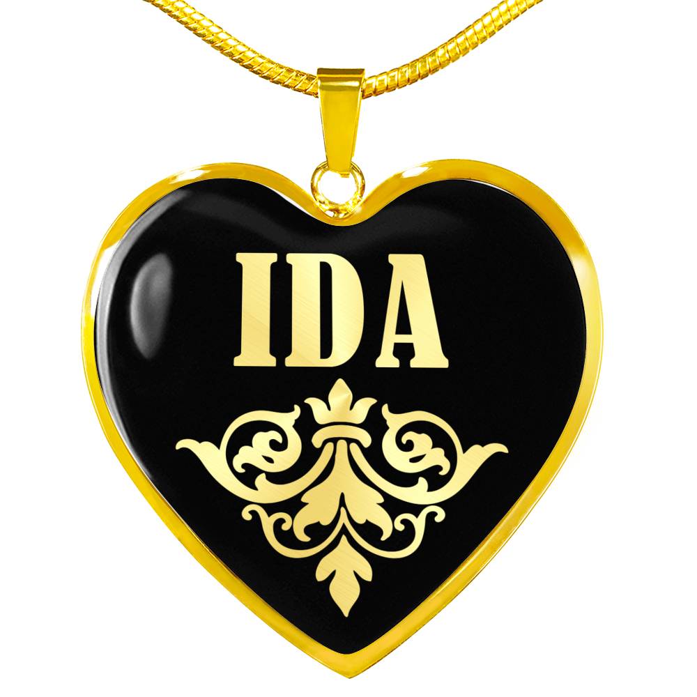 Ida v02 - 18k Gold Finished Heart Pendant Luxury Necklace
