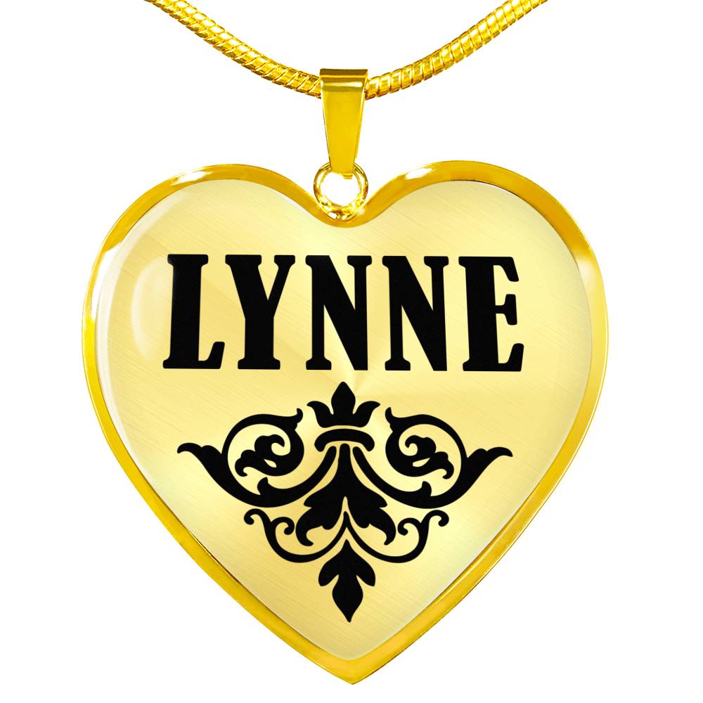 Lynne v01 - 18k Gold Finished Heart Pendant Luxury Necklace