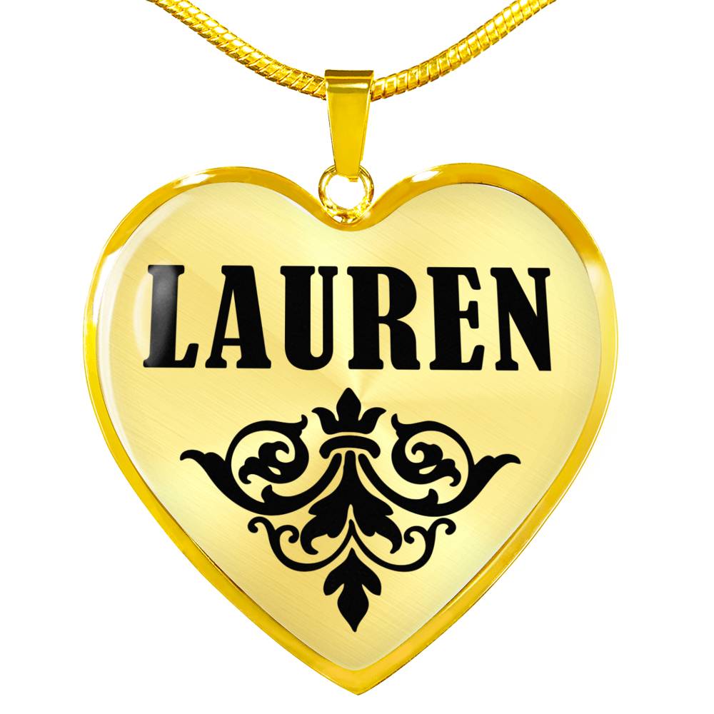 Lauren v01 - 18k Gold Finished Heart Pendant Luxury Necklace