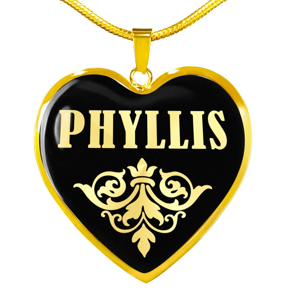 Phyllis v02 - 18k Gold Finished Heart Pendant Luxury Necklace