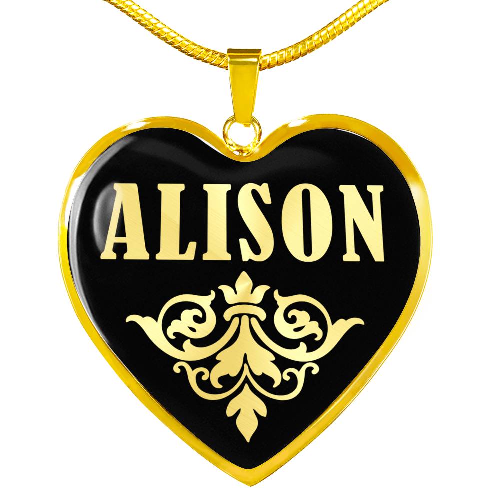Alison v02 - 18k Gold Finished Heart Pendant Luxury Necklace