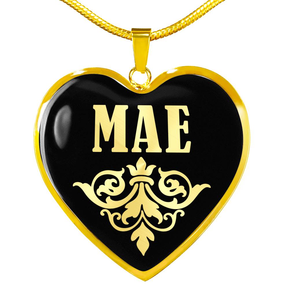 Mae v02 - 18k Gold Finished Heart Pendant Luxury Necklace