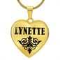 Lynette  v01 - 18k Gold Finished Heart Pendant Luxury Necklace