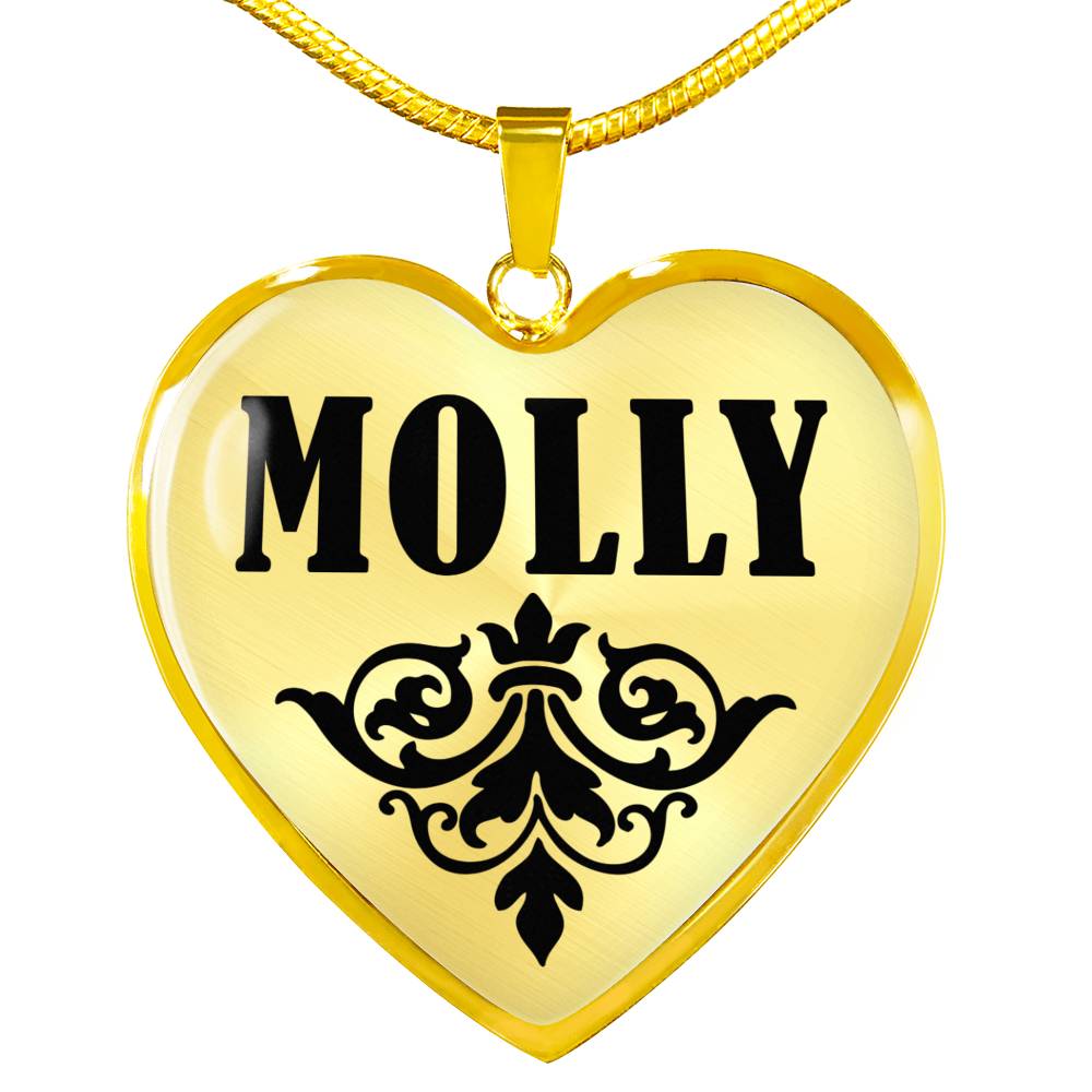 Molly v01 - 18k Gold Finished Heart Pendant Luxury Necklace