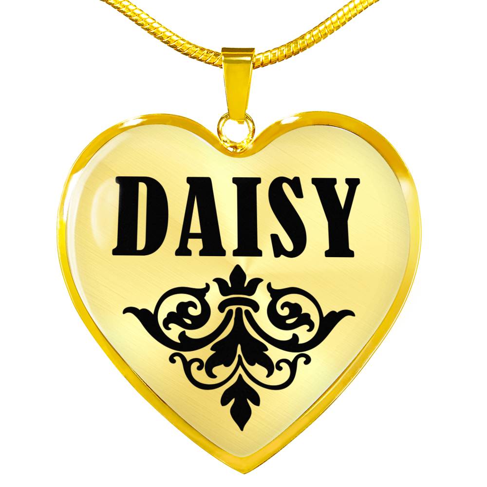 Daisy v01 - 18k Gold Finished Heart Pendant Luxury Necklace