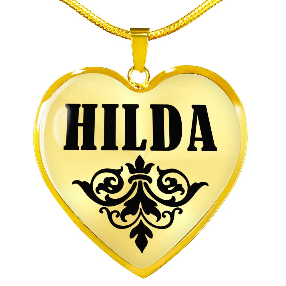 Hilda v01 - 18k Gold Finished Heart Pendant Luxury Necklace