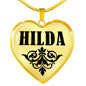 Hilda v01 - 18k Gold Finished Heart Pendant Luxury Necklace