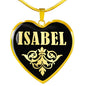 Isabel v02 - 18k Gold Finished Heart Pendant Luxury Necklace