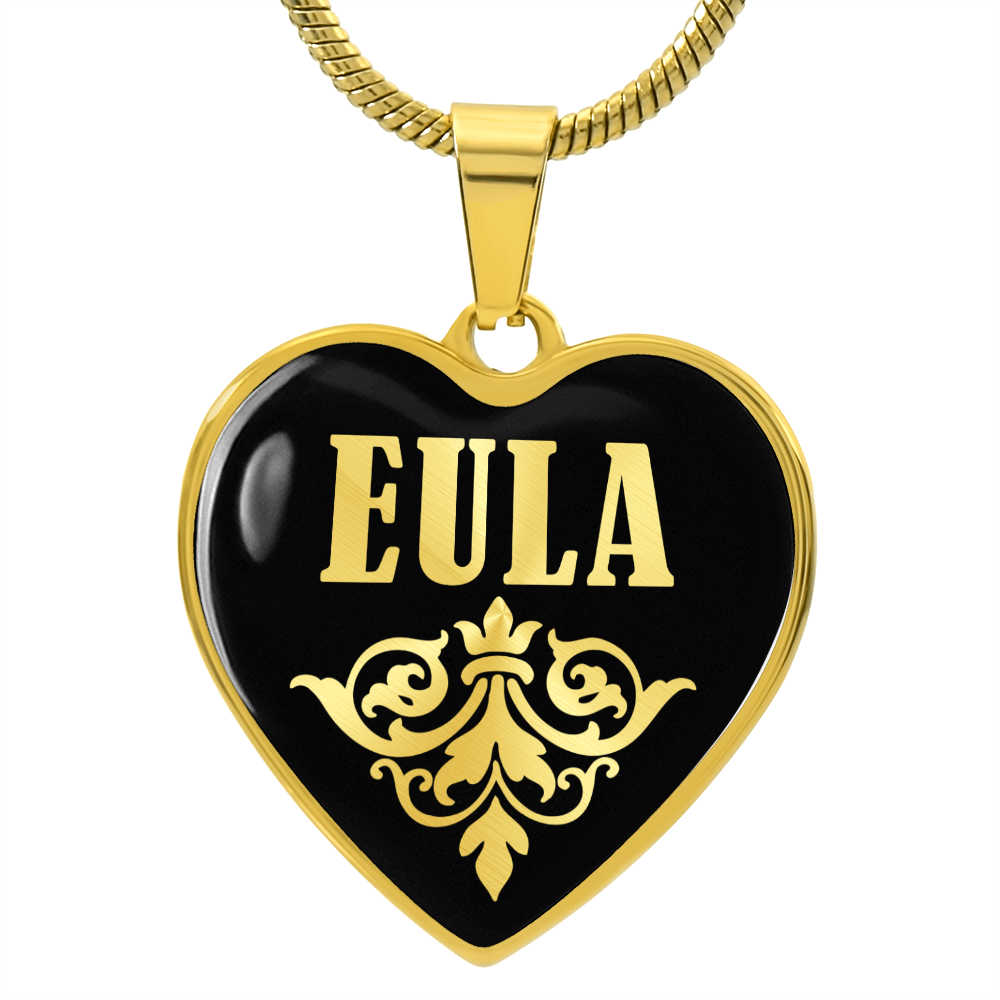 Eula v02 - 18k Gold Finished Heart Pendant Luxury Necklace