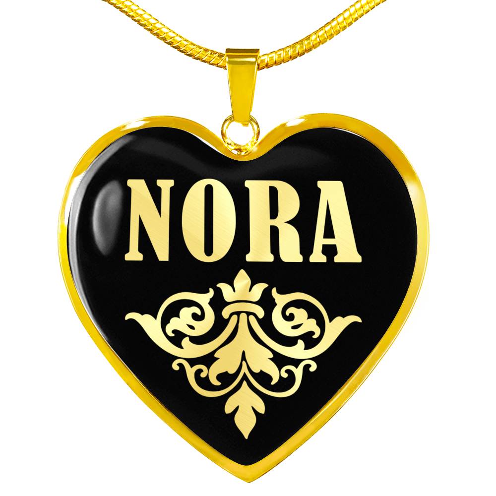 Nora v02 - 18k Gold Finished Heart Pendant Luxury Necklace