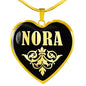 Nora v02 - 18k Gold Finished Heart Pendant Luxury Necklace