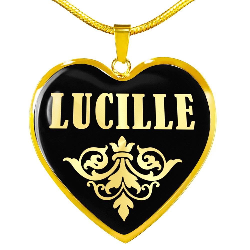 Lucille v02 - 18k Gold Finished Heart Pendant Luxury Necklace