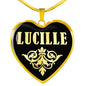 Lucille v02 - 18k Gold Finished Heart Pendant Luxury Necklace