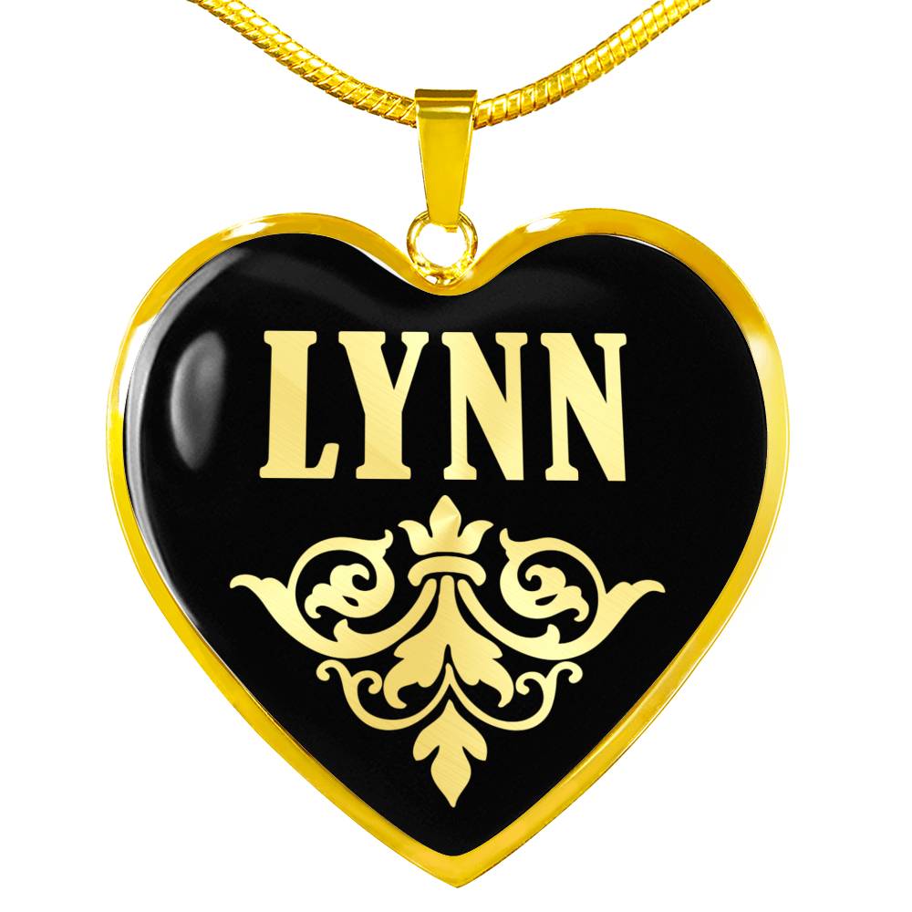 Lynn v02 - 18k Gold Finished Heart Pendant Luxury Necklace
