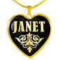 Janet v02 - 18k Gold Finished Heart Pendant Luxury Necklace