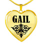 Gail v01 - 18k Gold Finished Heart Pendant Luxury Necklace