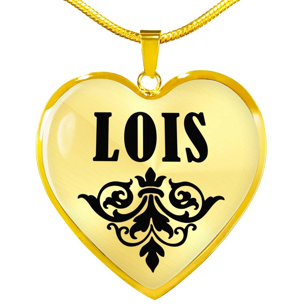 Lois v01 - 18k Gold Finished Heart Pendant Luxury Necklace