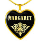 Margaret v02 - 18k Gold Finished Heart Pendant Luxury Necklace