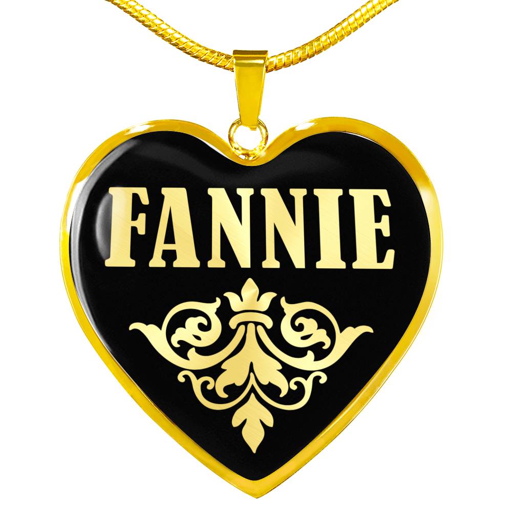 Fannie v02 - 18k Gold Finished Heart Pendant Luxury Necklace