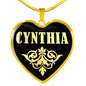 Cynthia v02 - 18k Gold Finished Heart Pendant Luxury Necklace