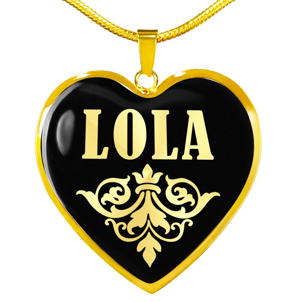 Lola v02 - 18k Gold Finished Heart Pendant Luxury Necklace