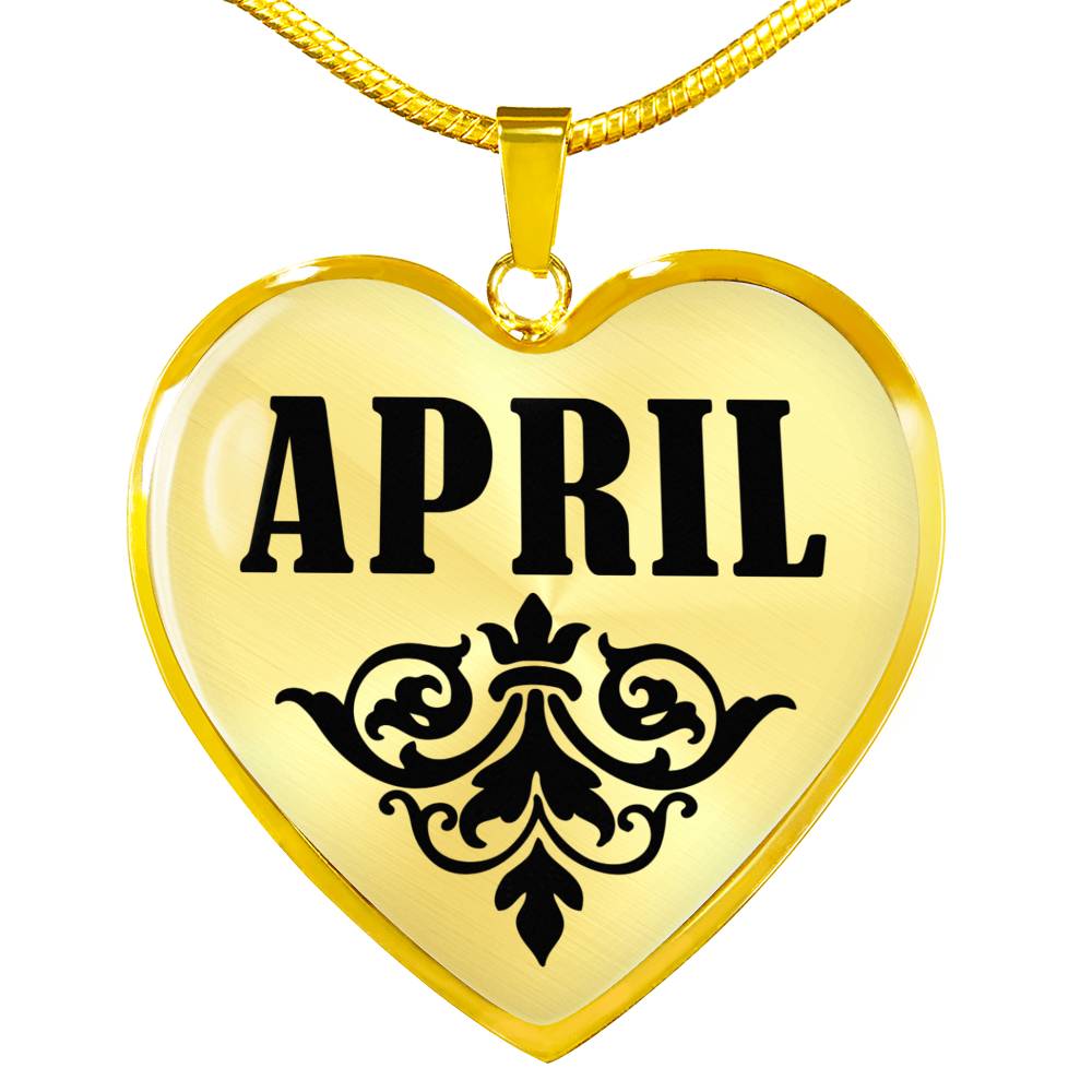 April v01 - 18k Gold Finished Heart Pendant Luxury Necklace