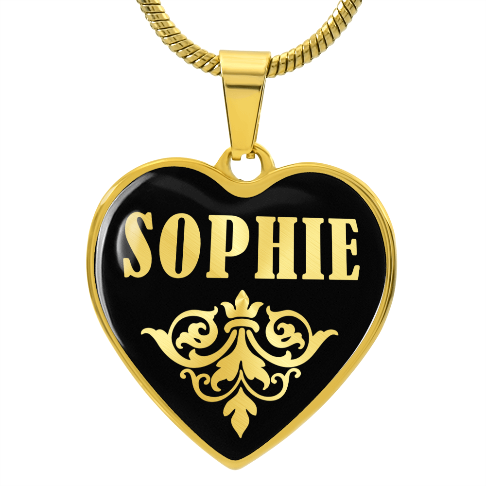 Sophie v02 - 18k Gold Finished Heart Pendant Luxury Necklace