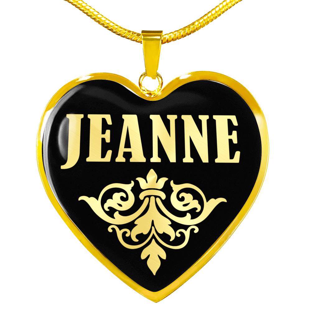 Jeanne v02 - 18k Gold Finished Heart Pendant Luxury Necklace