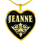 Jeanne v02 - 18k Gold Finished Heart Pendant Luxury Necklace