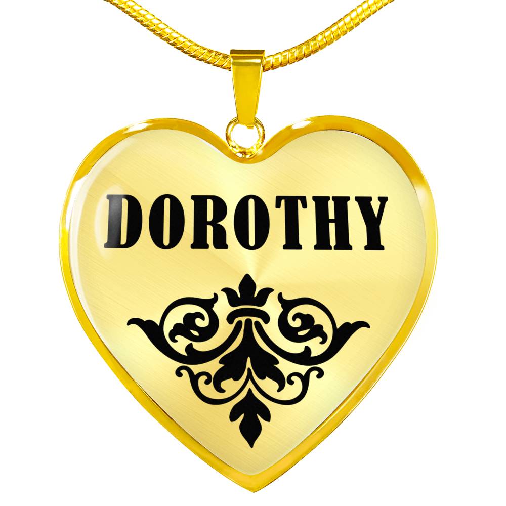 Dorothy v01 - 18k Gold Finished Heart Pendant Luxury Necklace