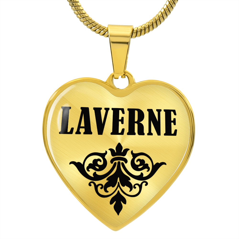 Laverne  v01 - 18k Gold Finished Heart Pendant Luxury Necklace
