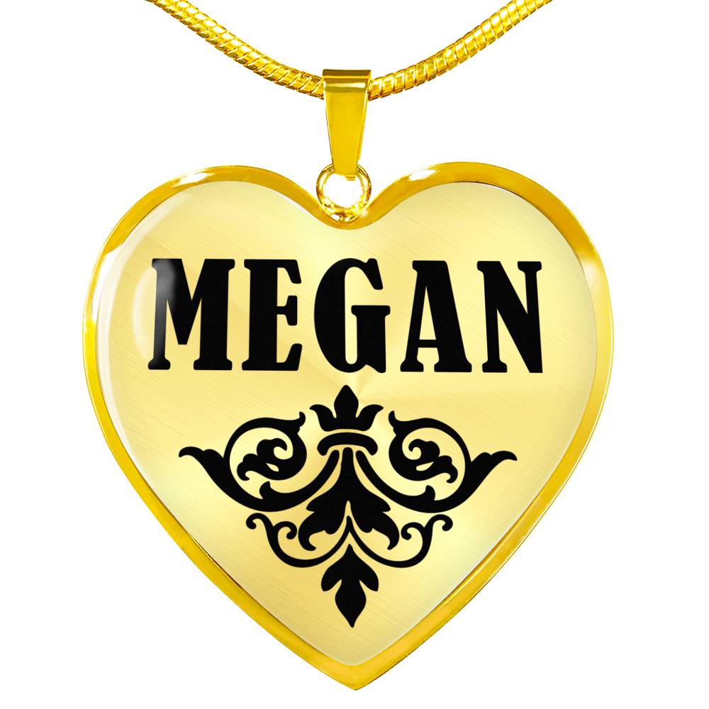 Megan v01 - 18k Gold Finished Heart Pendant Luxury Necklace