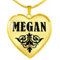Megan v01 - 18k Gold Finished Heart Pendant Luxury Necklace
