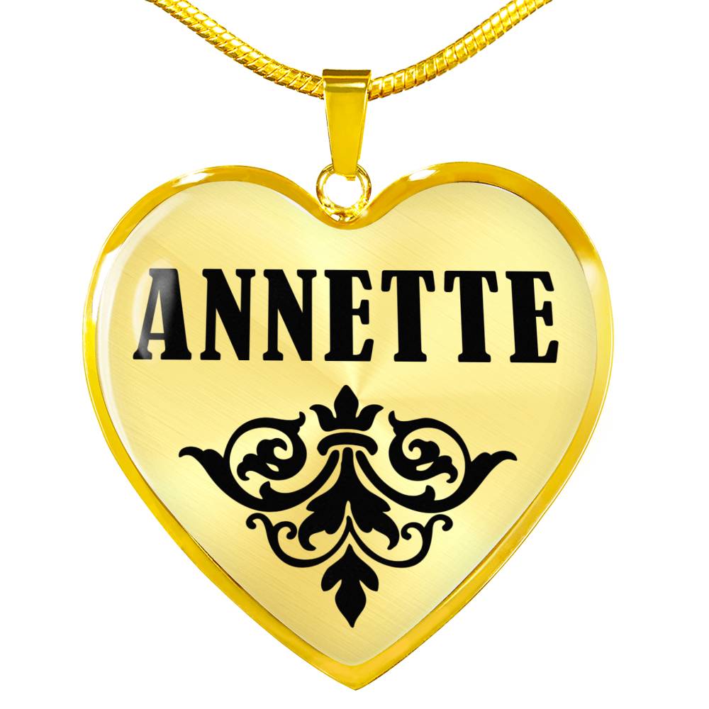 Annette v01 - 18k Gold Finished Heart Pendant Luxury Necklace