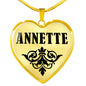 Annette v01 - 18k Gold Finished Heart Pendant Luxury Necklace