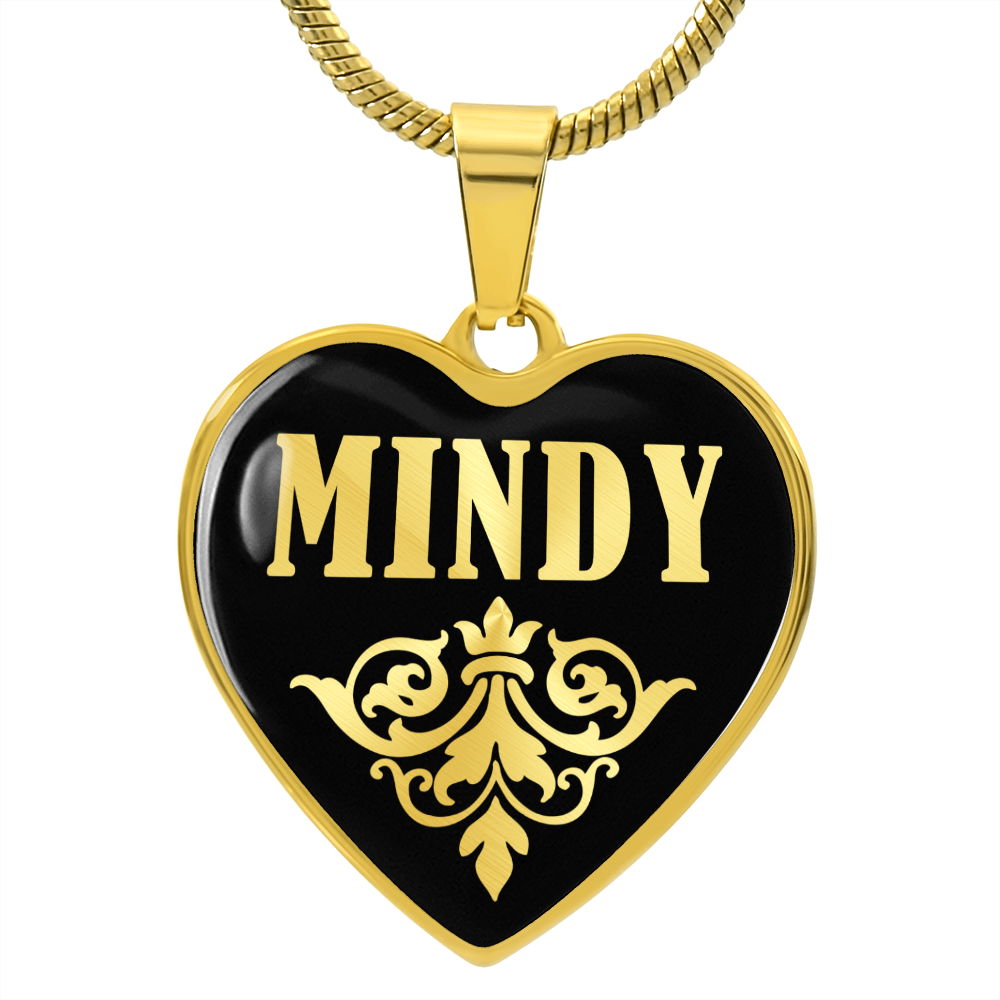 Mindy v02 - 18k Gold Finished Heart Pendant Luxury Necklace