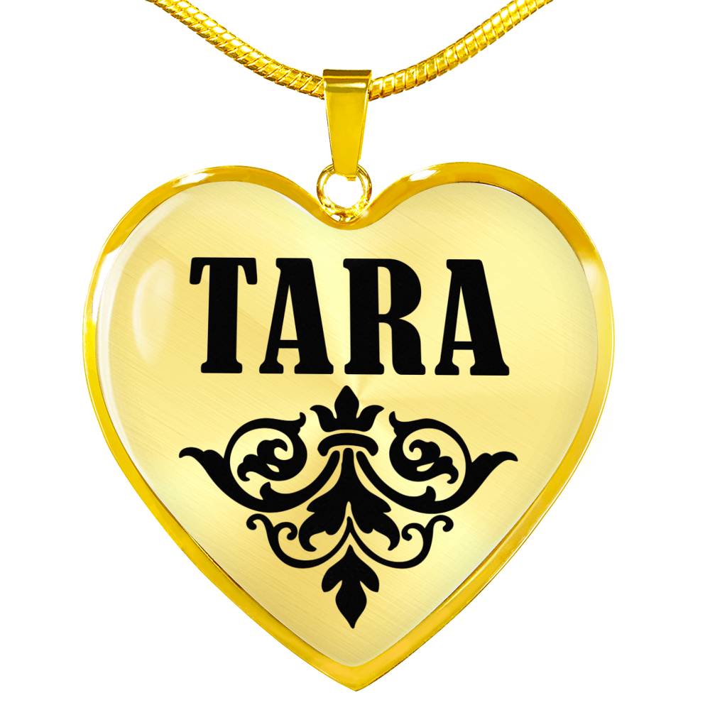 Tara v01 - 18k Gold Finished Heart Pendant Luxury Necklace