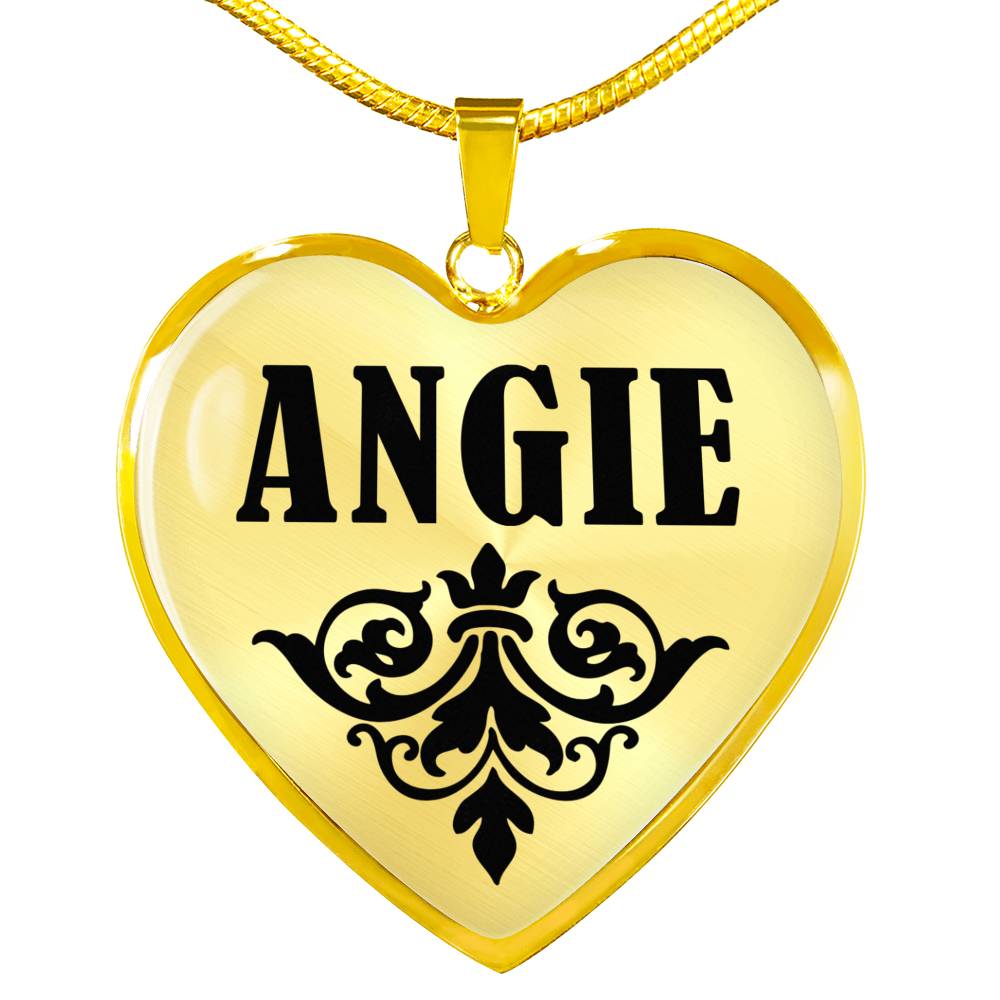 Angie v01 - 18k Gold Finished Heart Pendant Luxury Necklace
