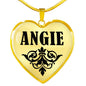 Angie v01 - 18k Gold Finished Heart Pendant Luxury Necklace